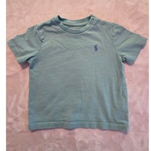 Ralph Lauren Baby 12M Minimalist Spring Pastel Green Short Sleeve Tee Pony